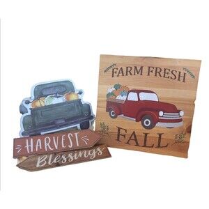 Fall, Farm, Harvest Blessings, Hanging wood-#2 signs NEW